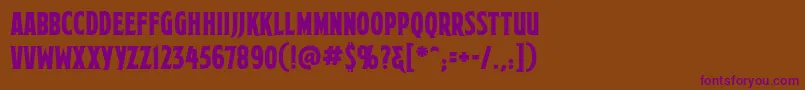 MortuarybbReg Font – Purple Fonts on Brown Background