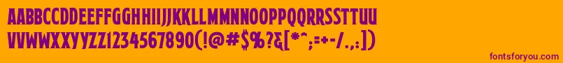 MortuarybbReg Font – Purple Fonts on Orange Background