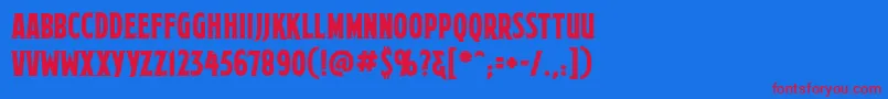 MortuarybbReg Font – Red Fonts on Blue Background
