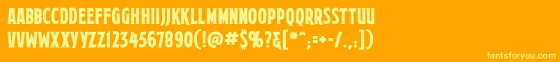 フォントMortuarybbReg – オレンジの背景に黄色の文字