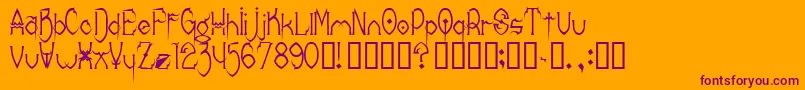 Шрифт DonreesClaws – фиолетовые шрифты на оранжевом фоне