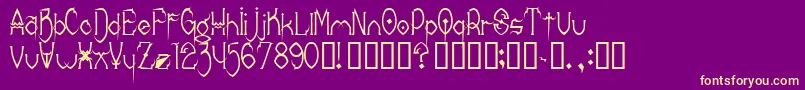DonreesClaws Font – Yellow Fonts on Purple Background