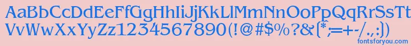 B693RomanRegular Font – Blue Fonts on Pink Background