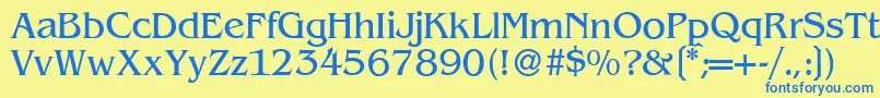 B693RomanRegular Font – Blue Fonts on Yellow Background