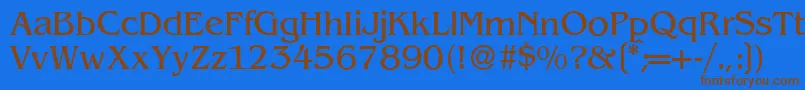 B693RomanRegular Font – Brown Fonts on Blue Background