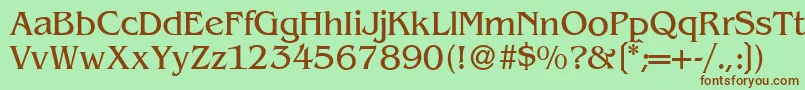 B693RomanRegular Font – Brown Fonts on Green Background