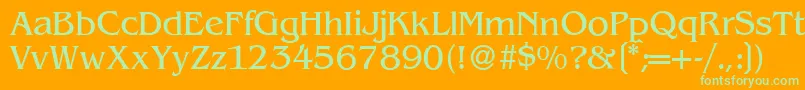 B693RomanRegular Font – Green Fonts on Orange Background