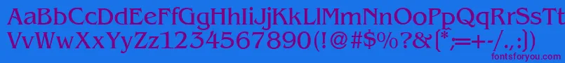 B693RomanRegular Font – Purple Fonts on Blue Background