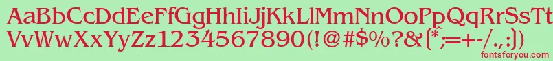 B693RomanRegular Font – Red Fonts on Green Background