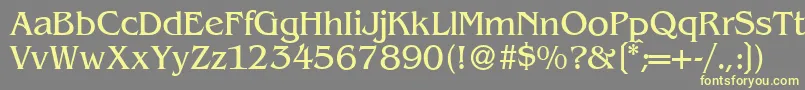 フォントB693RomanRegular – 黄色のフォント、灰色の背景