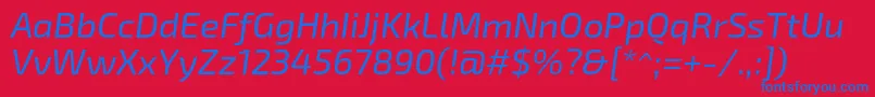 Exo2.0Italic Font – Blue Fonts on Red Background