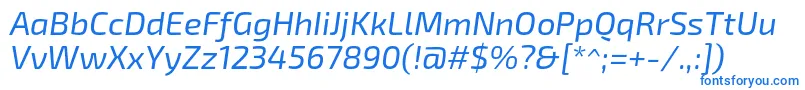 フォントExo2.0Italic – 白い背景に青い文字