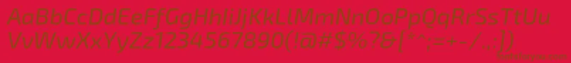 Exo2.0Italic Font – Brown Fonts on Red Background