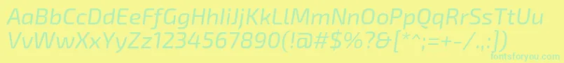 Exo2.0Italic Font – Green Fonts on Yellow Background