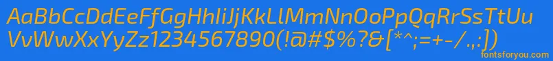 Exo2.0Italic Font – Orange Fonts on Blue Background