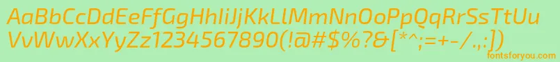 Exo2.0Italic Font – Orange Fonts on Green Background