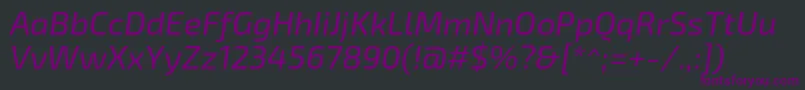 フォントExo2.0Italic – 黒い背景に紫のフォント