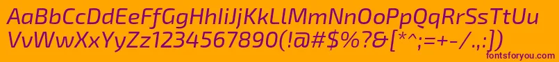 Exo2.0Italic Font – Purple Fonts on Orange Background