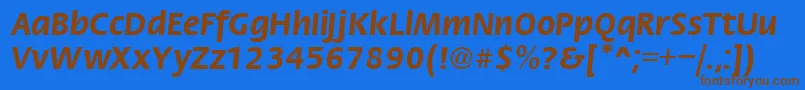 フォントFstB – 茶色の文字が青い背景にあります。