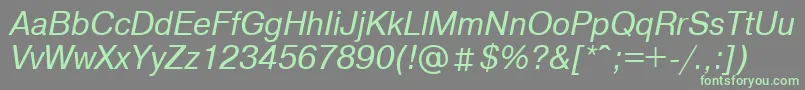ArtsanscItalic-Schriftart – Grüne Schriften auf grauem Hintergrund