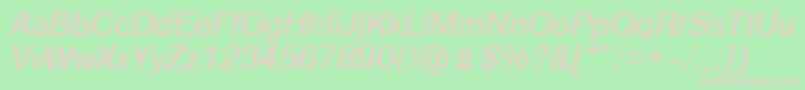 ArtsanscItalic Font – Pink Fonts on Green Background