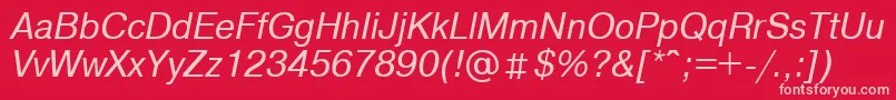 Weitere Informationen zur ArtsanscItalic-Schriftart ArtsanscItalic-Schriftart – Rosa Schriften auf rotem Hintergrund