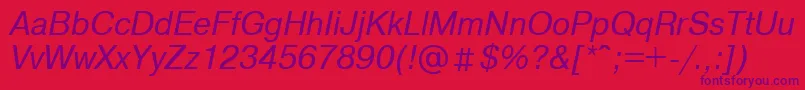 ArtsanscItalic-Schriftart – Violette Schriften auf rotem Hintergrund