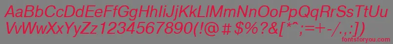 Шрифт ArtsanscItalic – красные шрифты на сером фоне