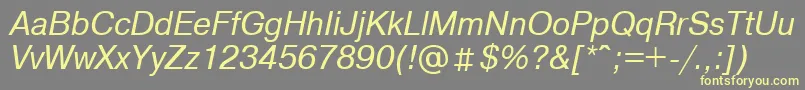 ArtsanscItalic Font – Yellow Fonts on Gray Background
