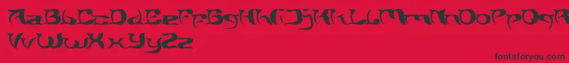 BrainStorm-fontti – mustat fontit punaisella taustalla