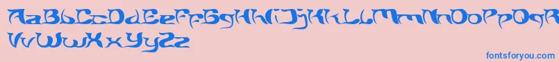 フォントBrainStorm – ピンクの背景に青い文字