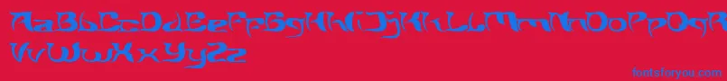 BrainStorm-Schriftart – Blaue Schriften auf rotem Hintergrund
