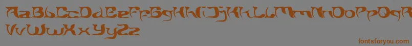 フォントBrainStorm – 茶色の文字が灰色の背景にあります。