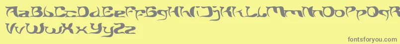 BrainStorm-fontti – harmaat kirjasimet keltaisella taustalla