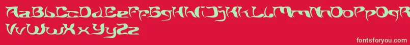 フォントBrainStorm – 赤い背景に緑の文字