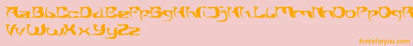 フォントBrainStorm – オレンジの文字がピンクの背景にあります。