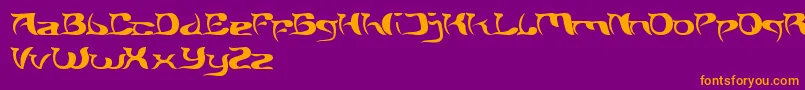 BrainStorm-fontti – oranssit fontit violetilla taustalla