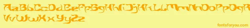 BrainStorm-Schriftart – Orangefarbene Schriften auf gelbem Hintergrund