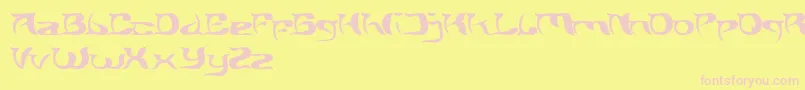 BrainStorm-fontti – vaaleanpunaiset fontit keltaisella taustalla