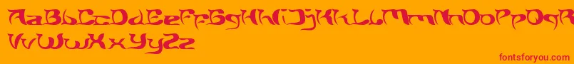 フォントBrainStorm – オレンジの背景に赤い文字