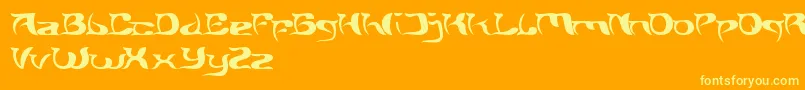 フォントBrainStorm – オレンジの背景に黄色の文字