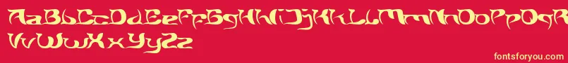 BrainStorm-fontti – keltaiset fontit punaisella taustalla