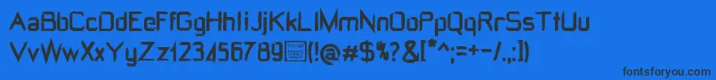 WRdoomDemo-Schriftart – Schwarze Schriften auf blauem Hintergrund