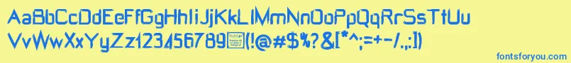 WRdoomDemo Font – Blue Fonts on Yellow Background