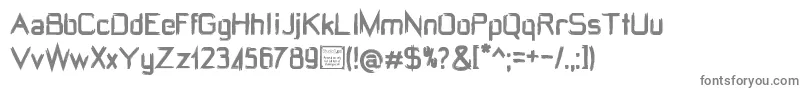 WRdoomDemo-fontti – harmaat kirjasimet valkoisella taustalla