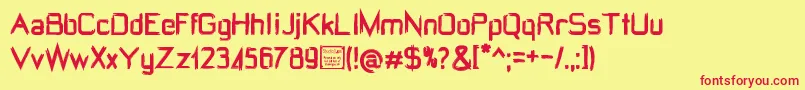 WRdoomDemo Font – Red Fonts on Yellow Background