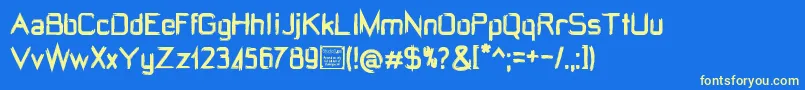 WRdoomDemo Font – Yellow Fonts on Blue Background