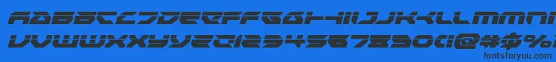Royalsamurailaserital Font – Black Fonts on Blue Background