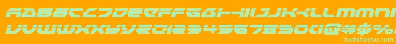 フォントRoyalsamurailaserital – オレンジの背景に緑のフォント