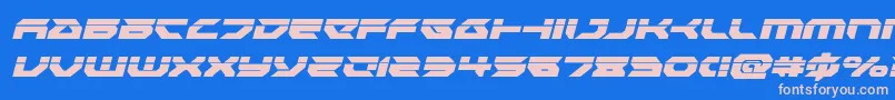 Royalsamurailaserital-Schriftart – Rosa Schriften auf blauem Hintergrund